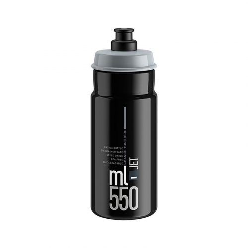 BIDON ELITE JET NEGRO LOGO GRIS 550 ml