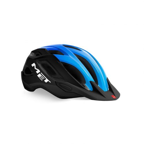 CASCO MET CROSSOVER NEGRO/CIAN BRILLO XL (60-64)