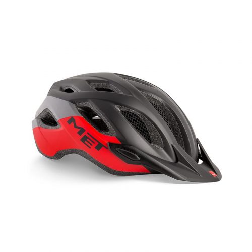 CASCO MET CROSSOVER NEGRO ROJO M(52-59)