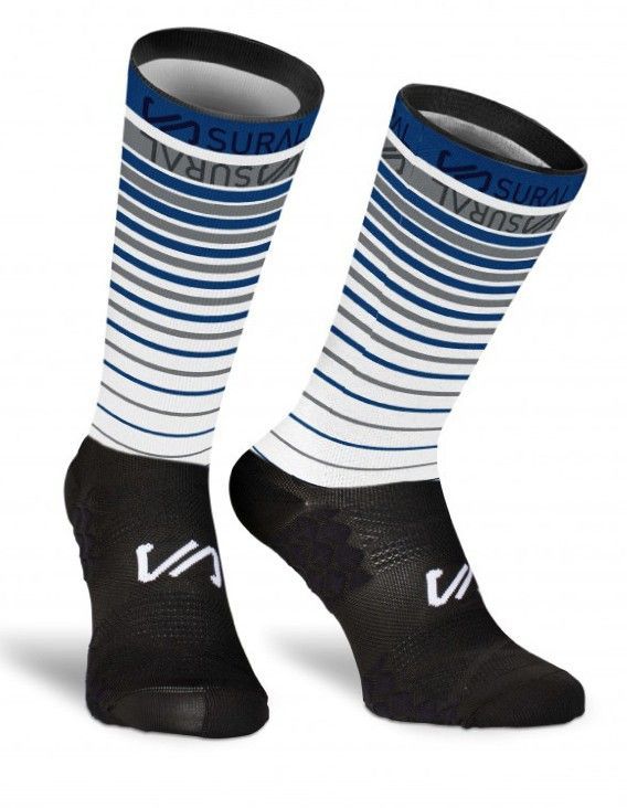 CALCETINES A/MEDIA SUBLIM. LINEAS AZ/GRIS 35-39