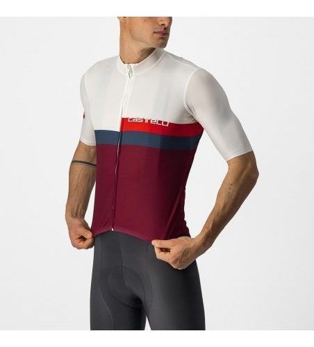 Maillot A Blocco Marfil/Rj/Az/Burdeos M